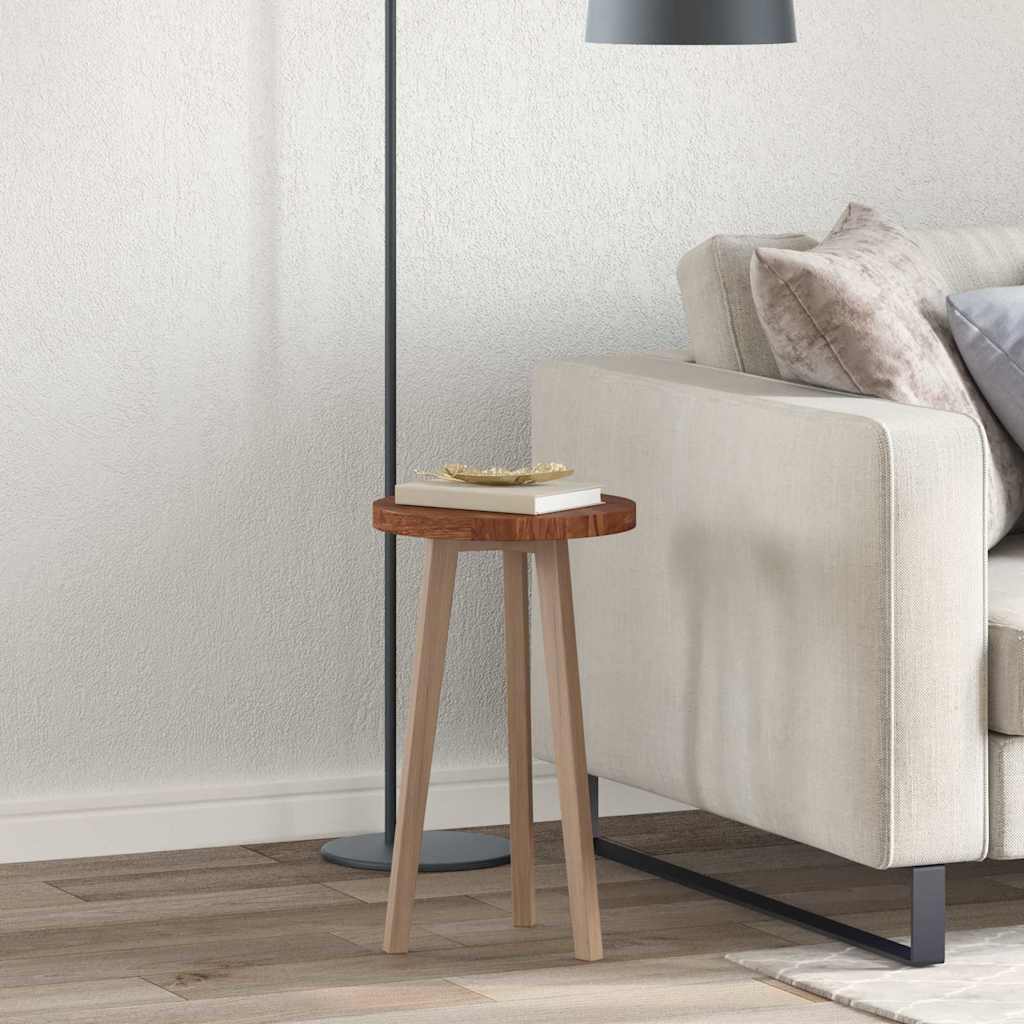 Bordplate Mørk brun Ø 30 x 2,5 cm Massivt Eiketre