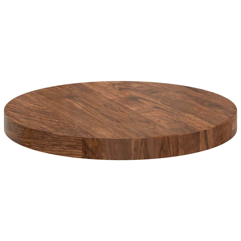 Bordplate Mørk brun Ø 30 x 2,5 cm Massivt Eiketre