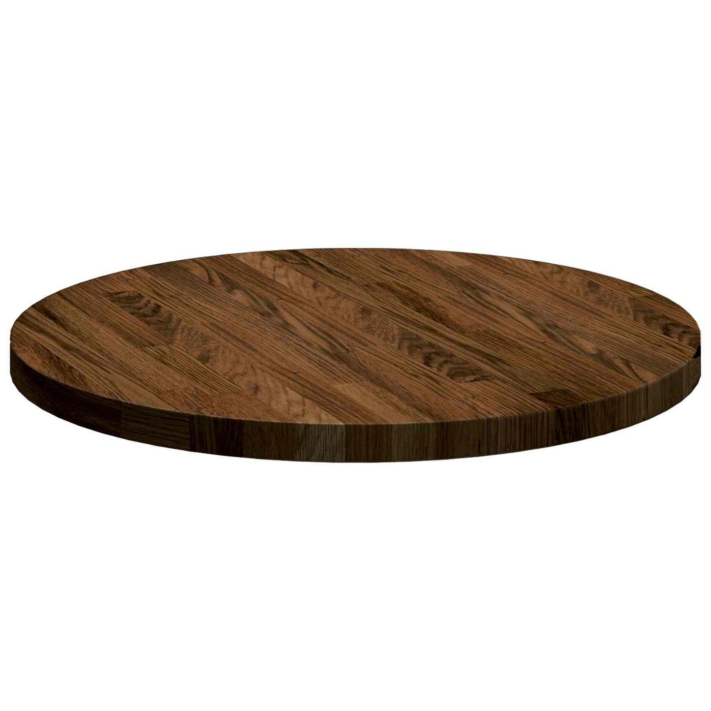 Bordplate Mørk brun Ø 50 x 2,5 cm Massivt Eiketre