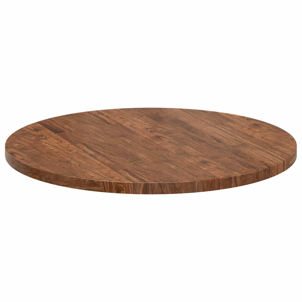 Bordplate Mørk brun Ø 70 x 2,5 cm Massivt Eiketre