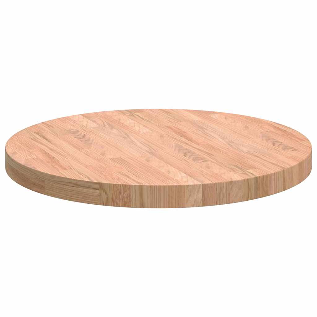 Bordplate Lys Brun Ø 60 x 4 cm Massivt Eiketre