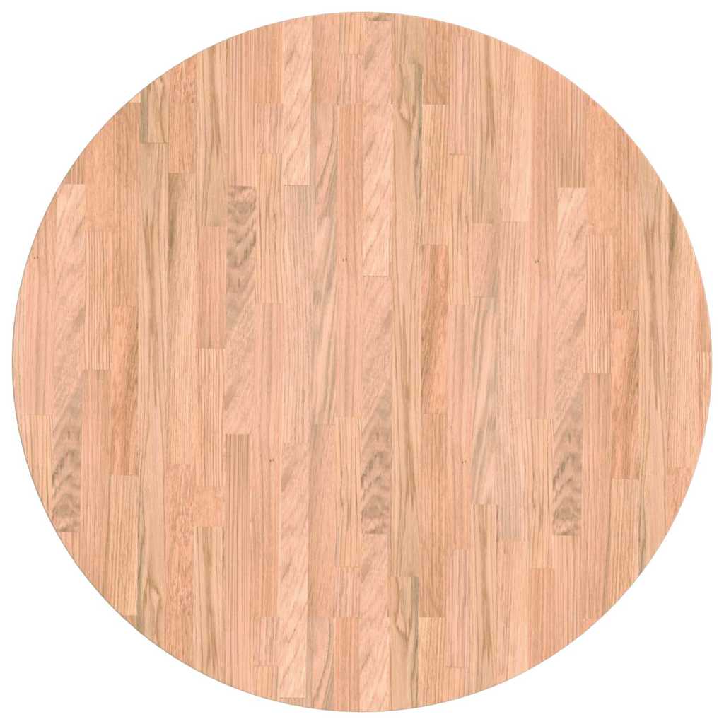 Bordplate Lys Brun Ø 70 x 4 cm Massivt Eiketre