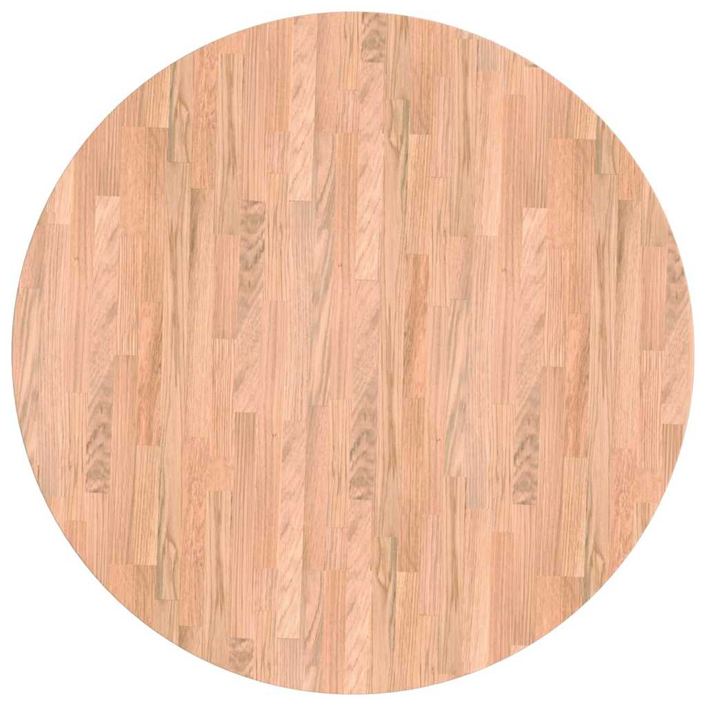 Bordplate Lys Brun Ø 80 x 4 cm Massivt Eiketre