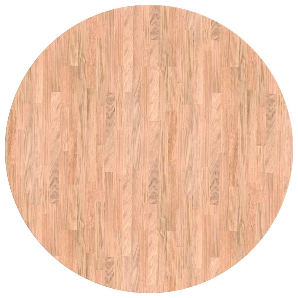 Bordplate Lys Brun Ø 90 x 4 cm Massivt Eiketre