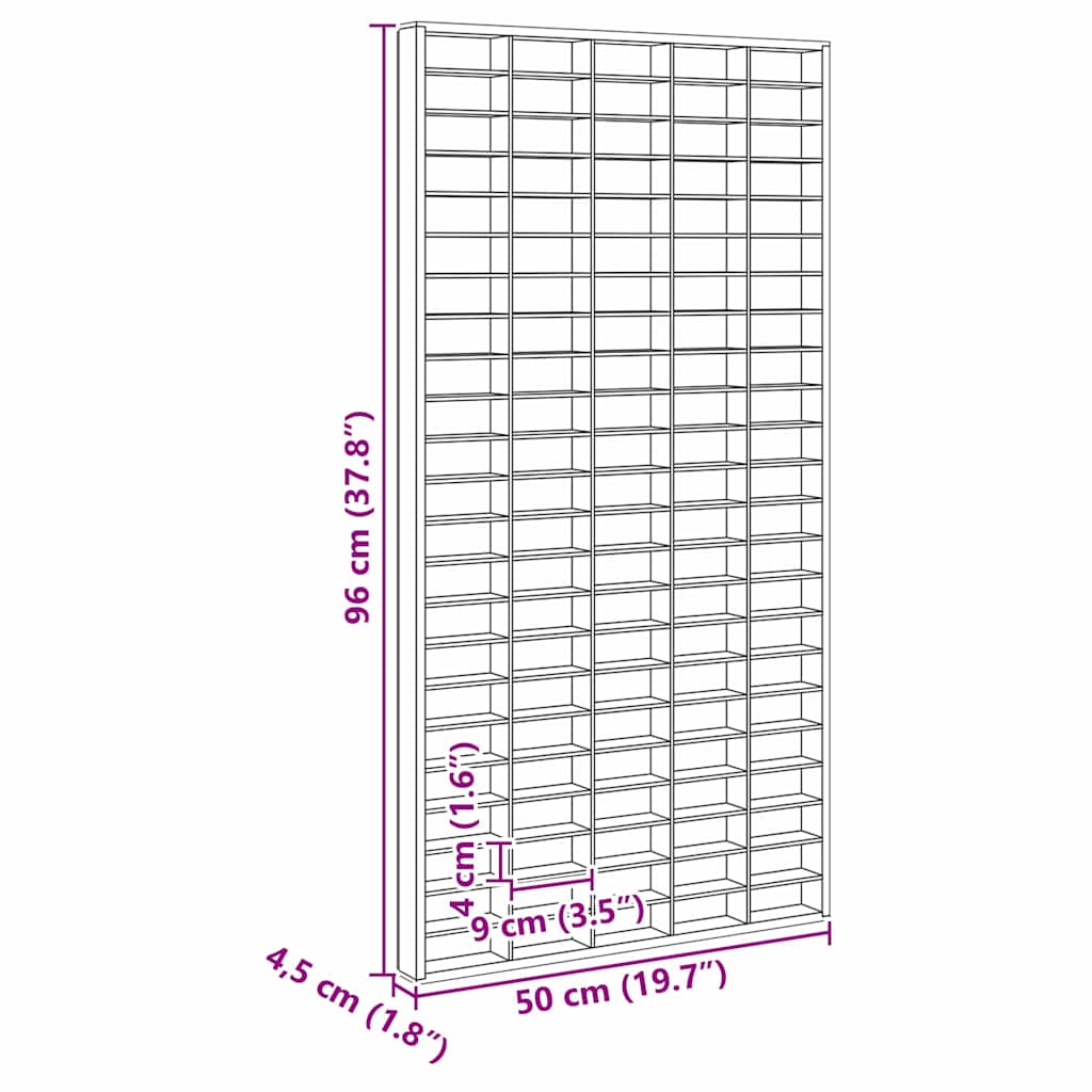 Utstillingsetui Brun 50 x 4,5 x 96 cm Konstruert tre