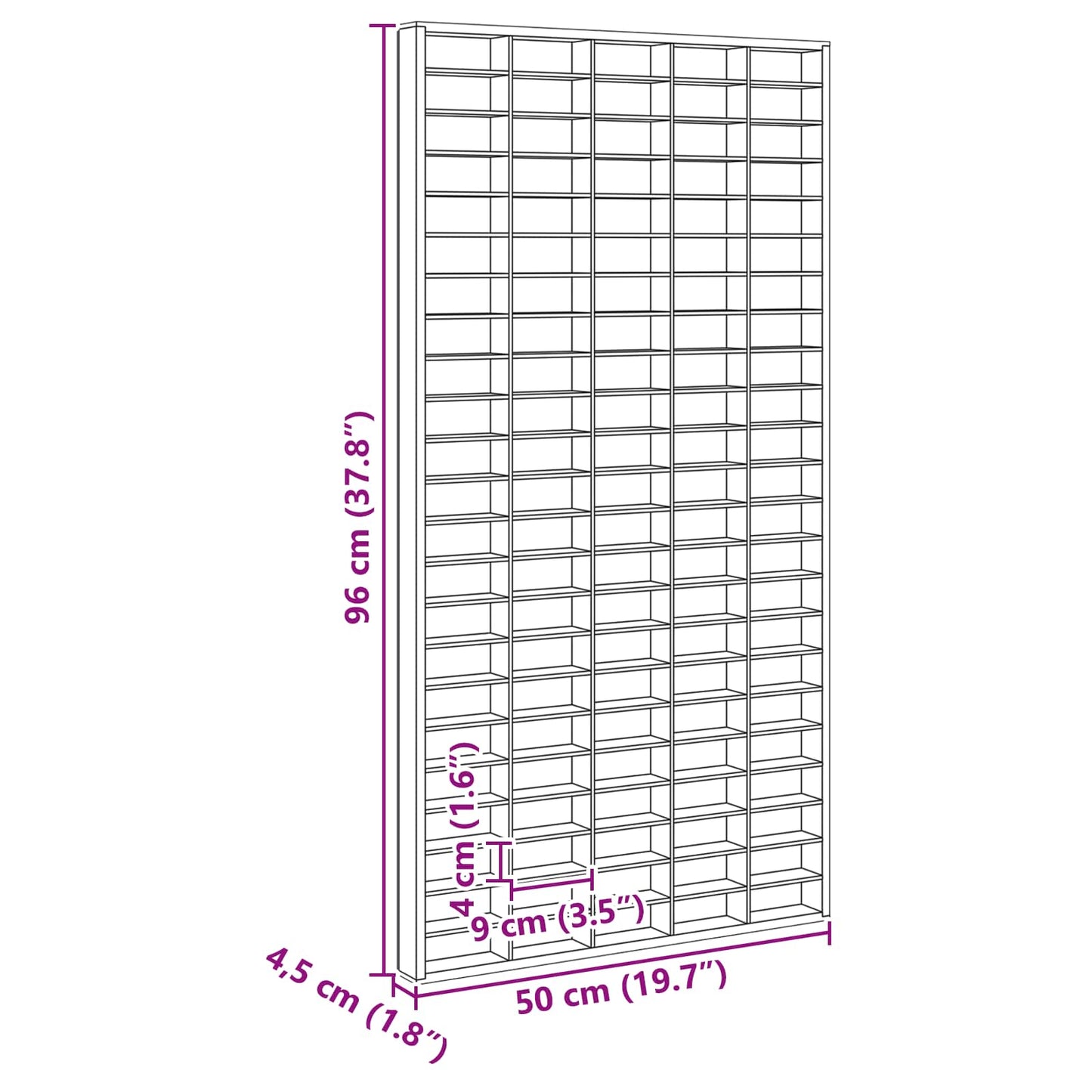 Veggdokumentdisplay Beige 50 x 4,5 x 96 cm Konstruert tre