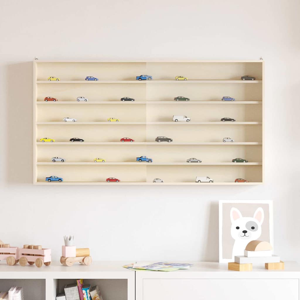 Veggdokumentdisplay med dør Beige 100 x 8,5 x 54 cm Kryssfinér