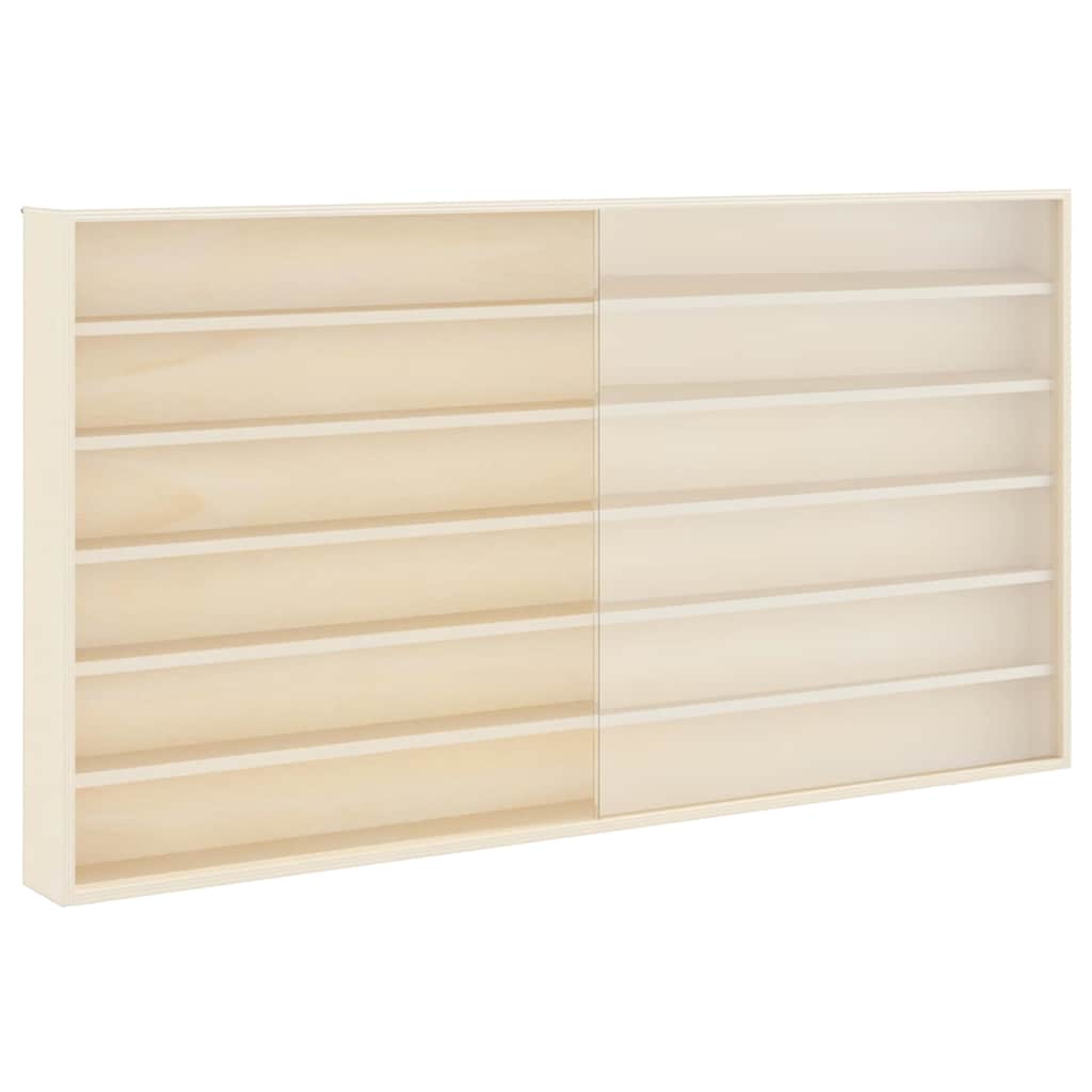 Veggdokumentdisplay med dør Beige 100 x 8,5 x 54 cm Kryssfinér