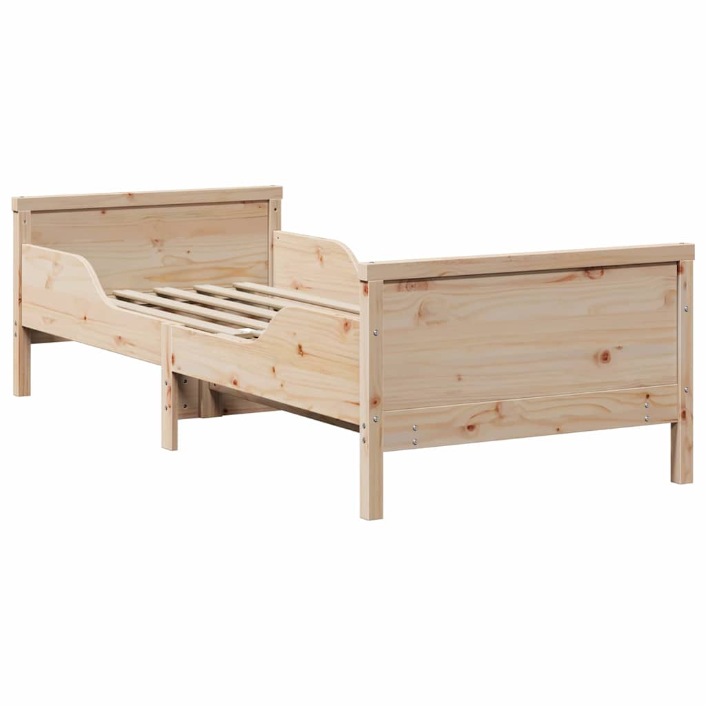 Sengestamme med hodegjerde Brun 80 x 200 cm Konstruert tre