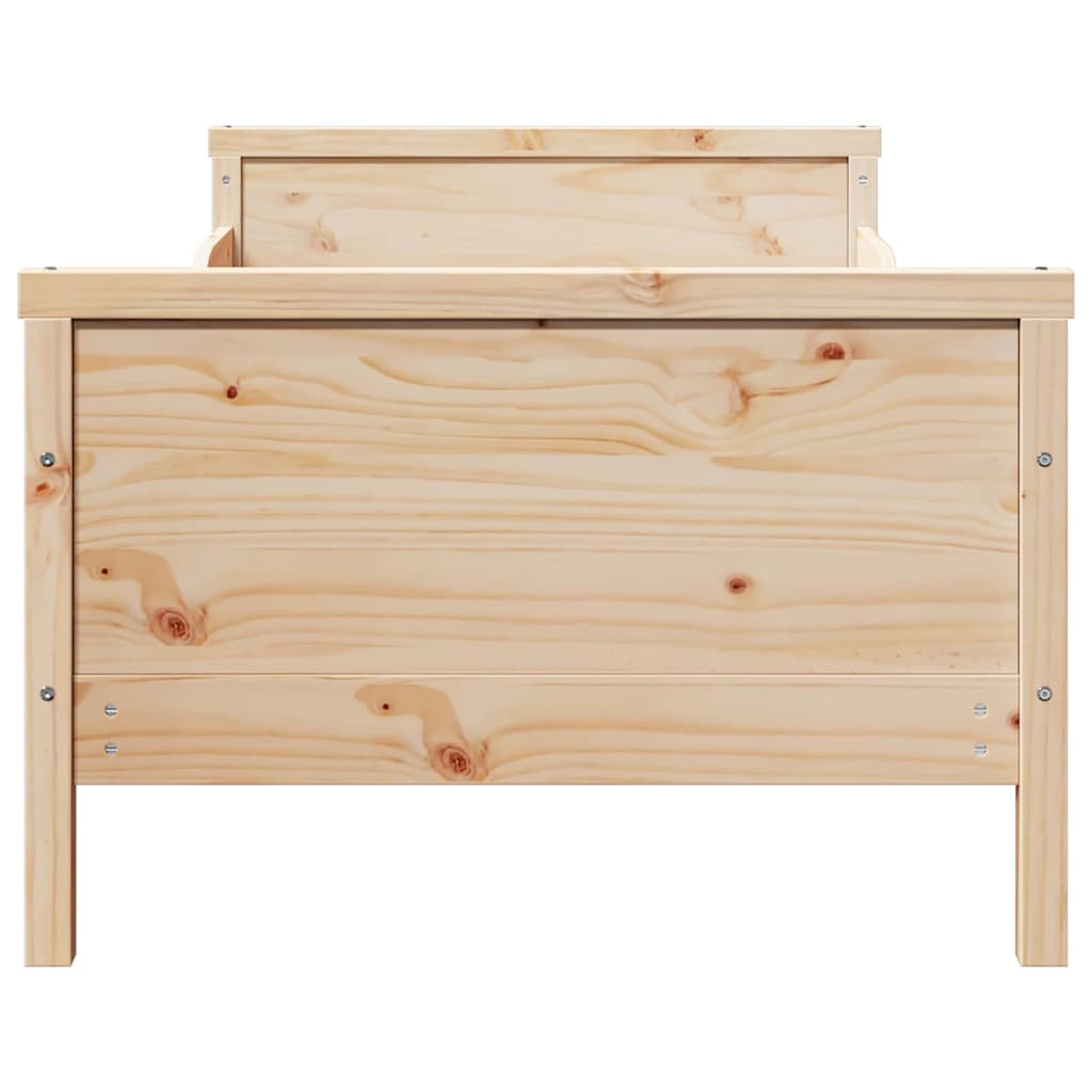 Sengestamme med hodegjerde Brun 80 x 200 cm Konstruert tre