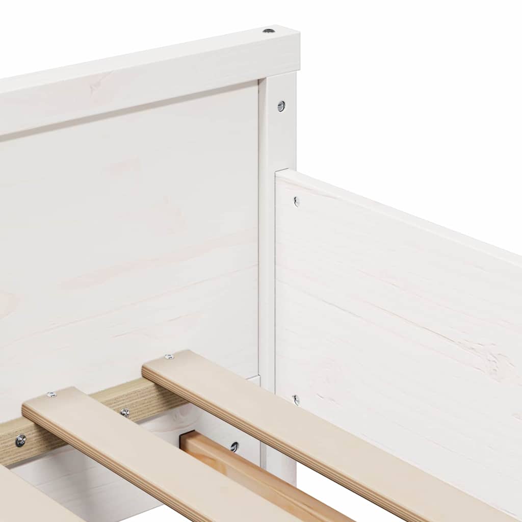 Sengestamme med hodegjerde Hvit 80 x 200 cm Konstruert tre