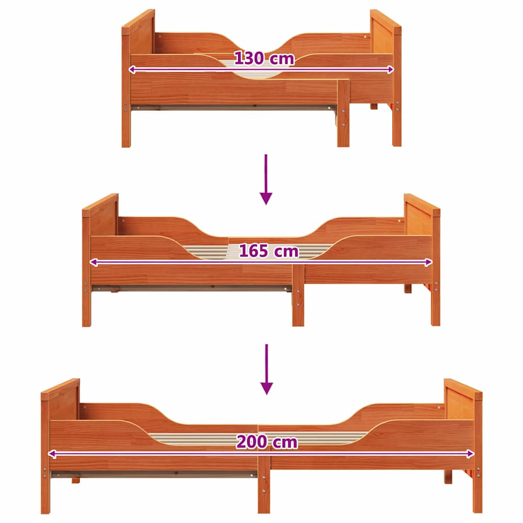 Sengestamme Vokset Brun 80 x 200 cm Konstruert tre
