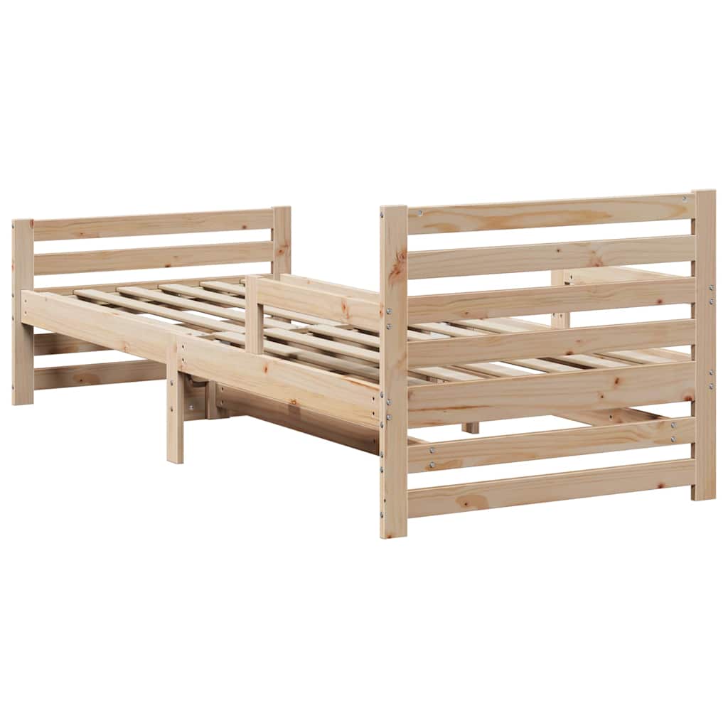 Sengestamme med hodegjerde Brun 80 x 200 cm Konstruert tre