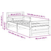 Utvidbar Sengramme for Barn Other Brun 80 x 130 / 165 / 200 cm