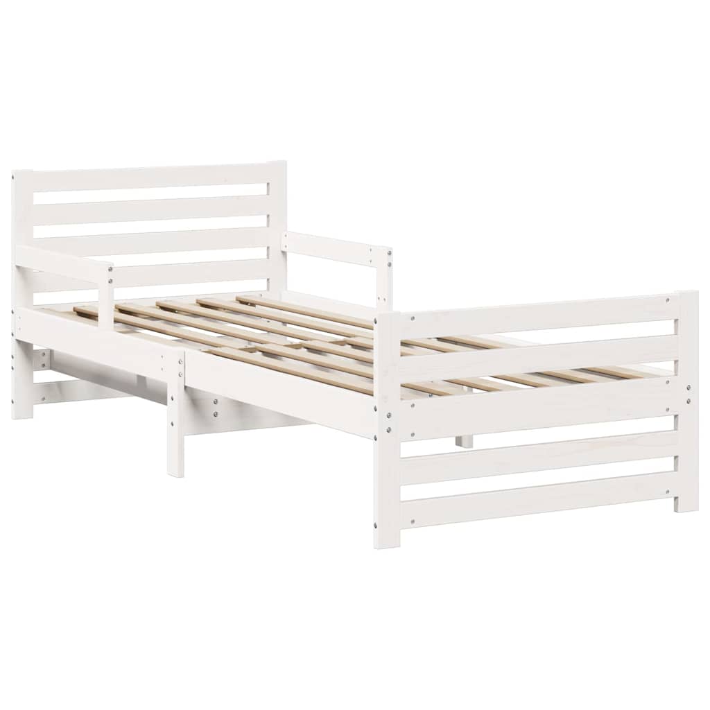 Sengestamme med hodegjerde Hvit 80 x 200 cm Konstruert tre