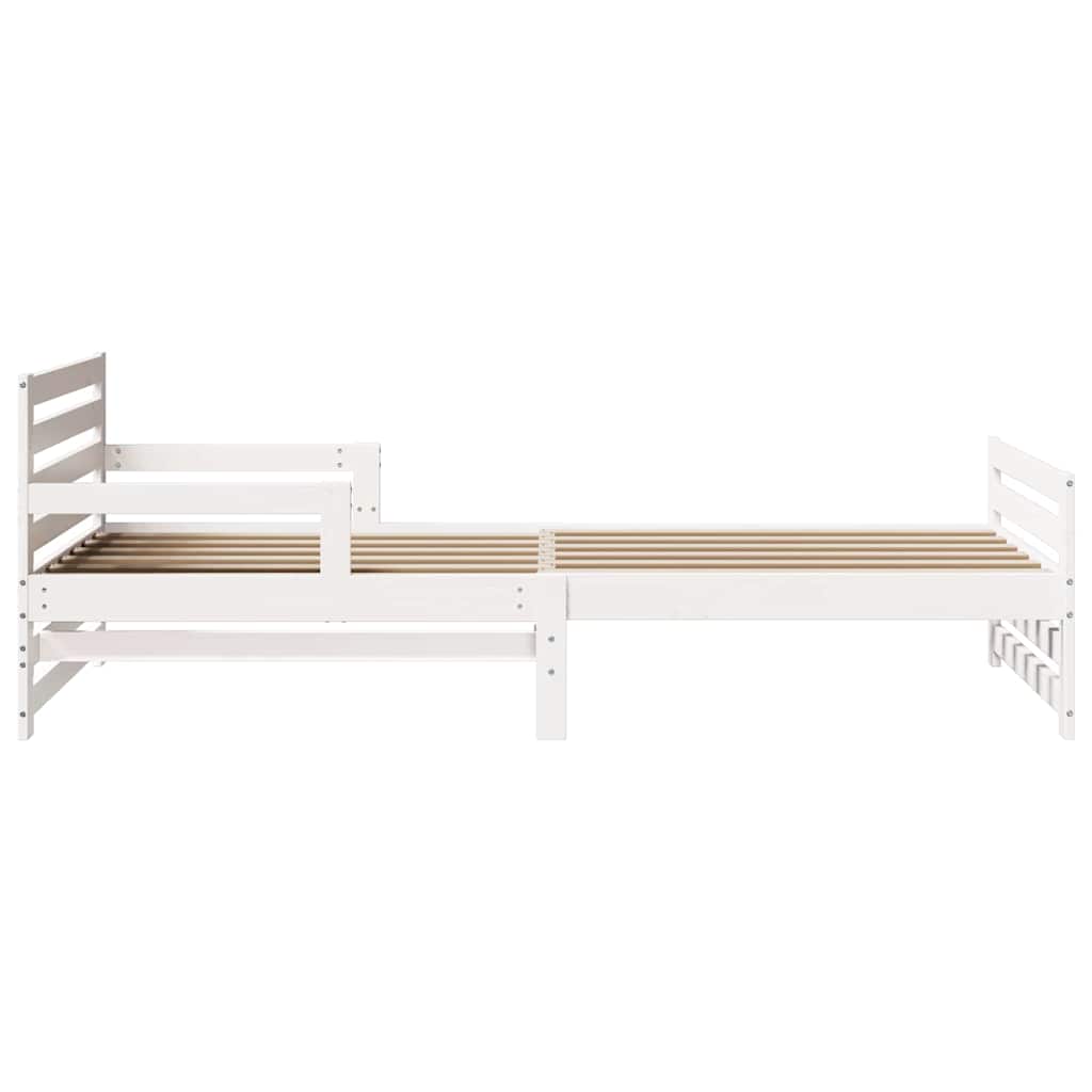 Sengestamme med hodegjerde Hvit 80 x 200 cm Konstruert tre