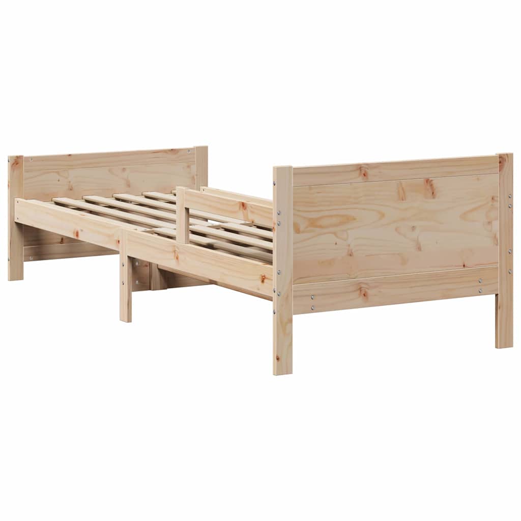 Sengestamme med hodegjerde Brun 80 x 200 cm Konstruert tre