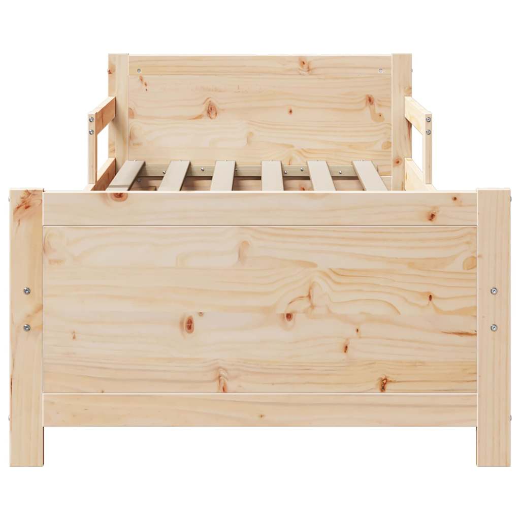 Sengestamme med hodegjerde Brun 80 x 200 cm Konstruert tre