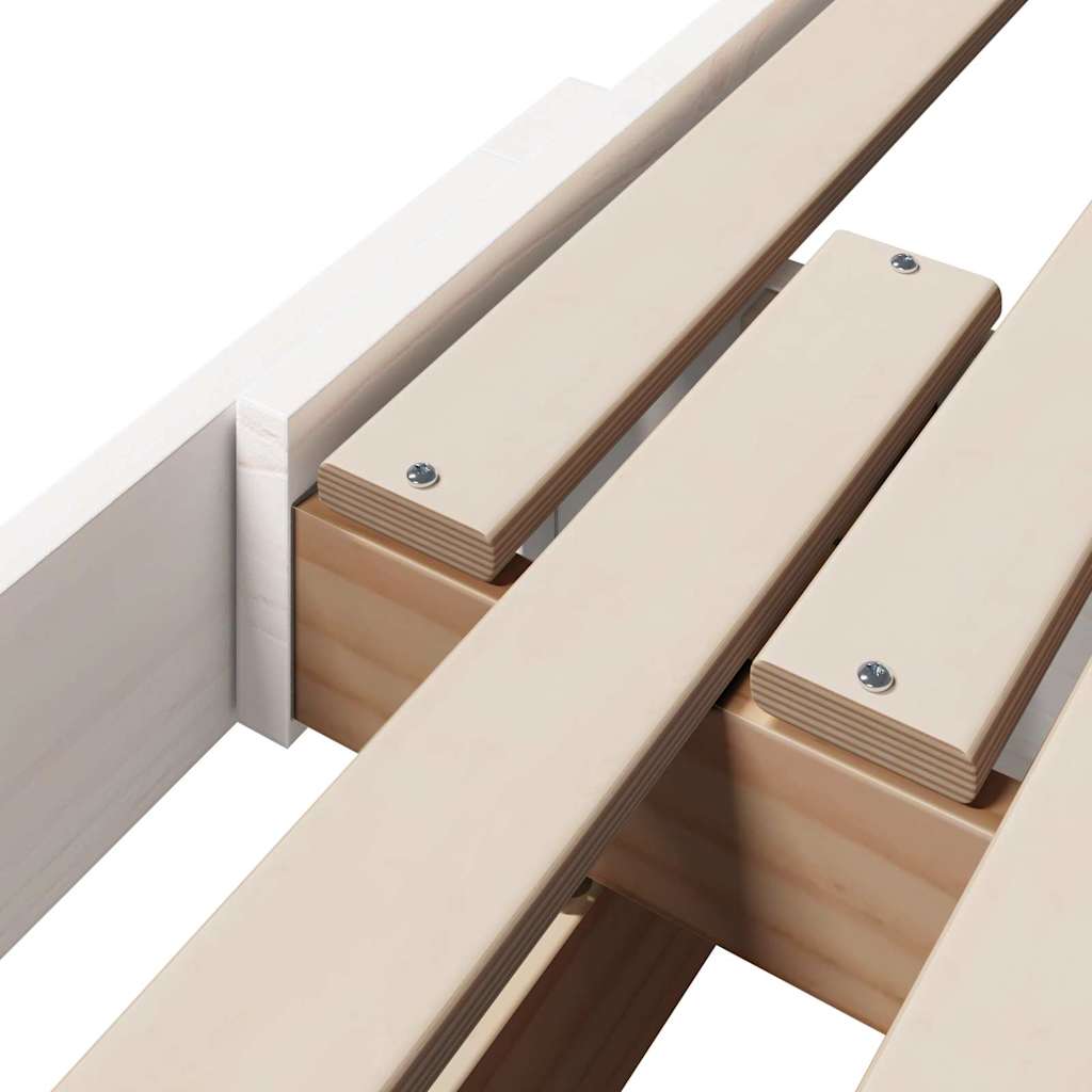 Sengestamme med hodegjerde Hvit 80 x 200 cm Konstruert tre