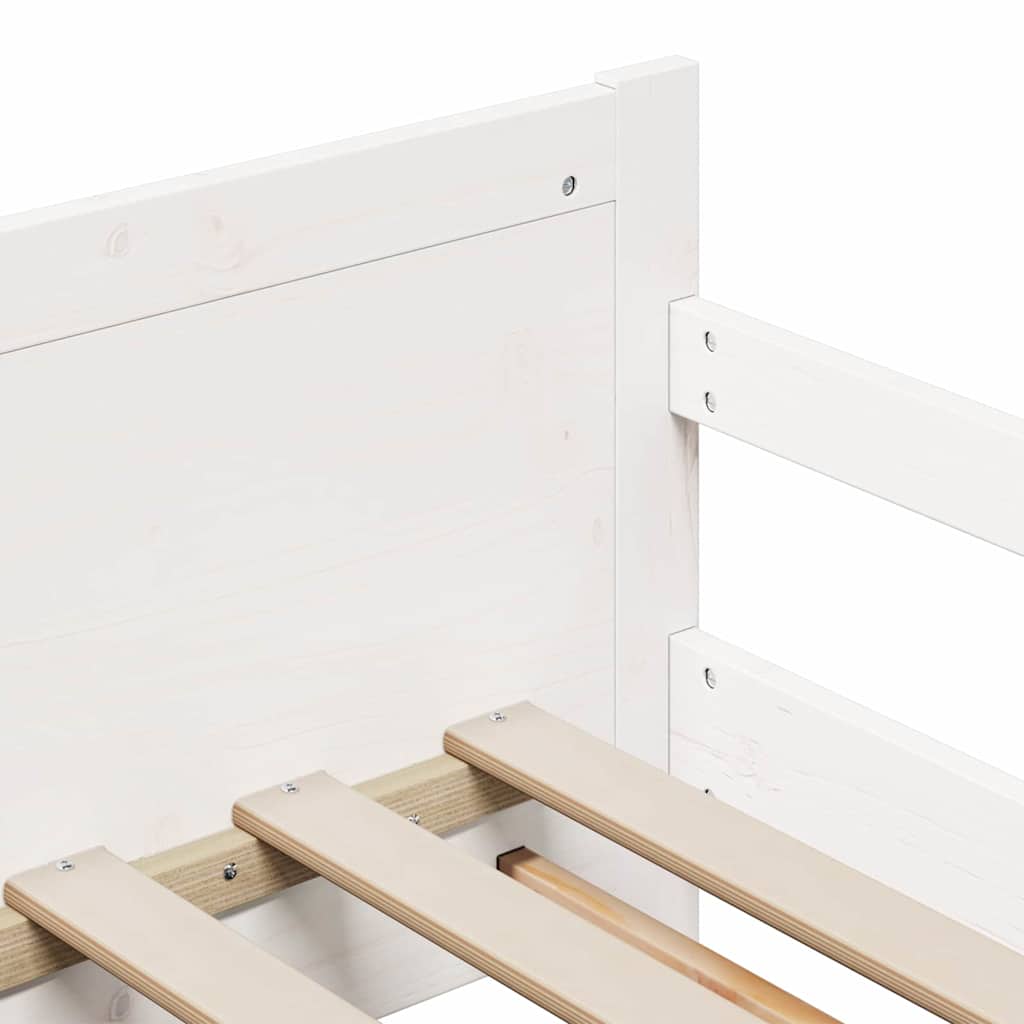 Sengestamme med hodegjerde Hvit 80 x 200 cm Konstruert tre