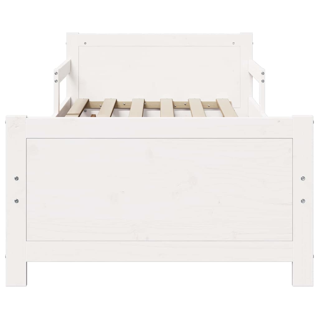 Sengestamme med hodegjerde Hvit 80 x 200 cm Konstruert tre