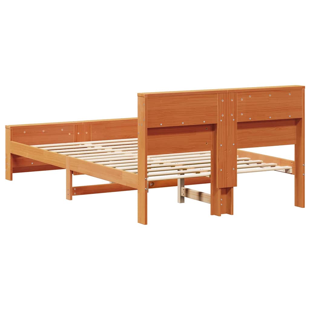 Sengestamme med hodegjerde Voksbrun 120 x 200 cm Heltre furu