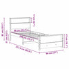 Sengestamme med hodegjerde Hvit 90 x 200 cm Heltre furu