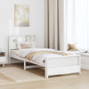 Sengestamme med hodegjerde Hvit 80 x 200 cm Heltre furu