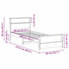 Sengestamme med hodegjerde Hvit 80 x 200 cm Heltre furu