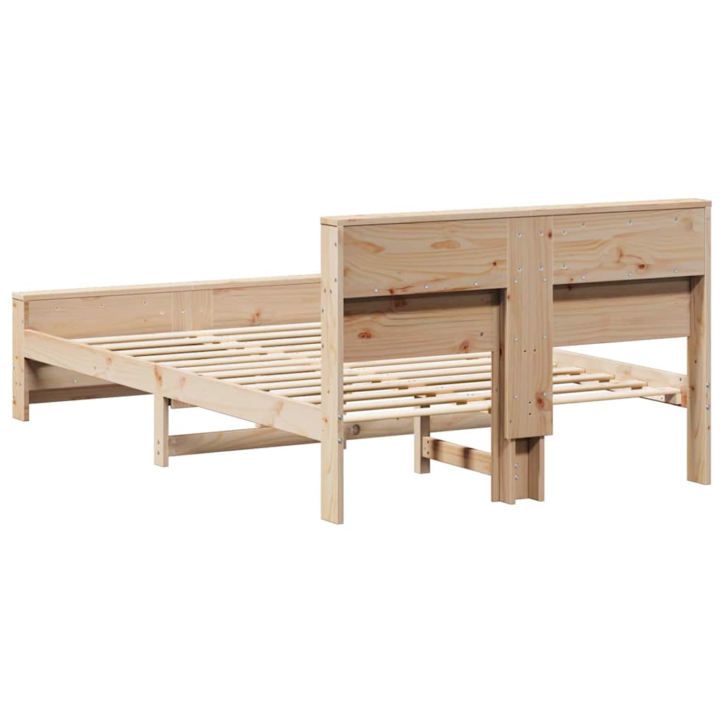 Sengestamme med hodegjerde Brun 140 x 190 cm Heltre furu