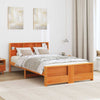 Sengestamme med hodegjerde Voksbrun 140 x 190 cm Heltre furu