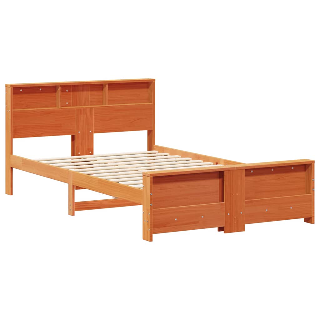 Sengestamme med hodegjerde Voksbrun 140 x 190 cm Heltre furu