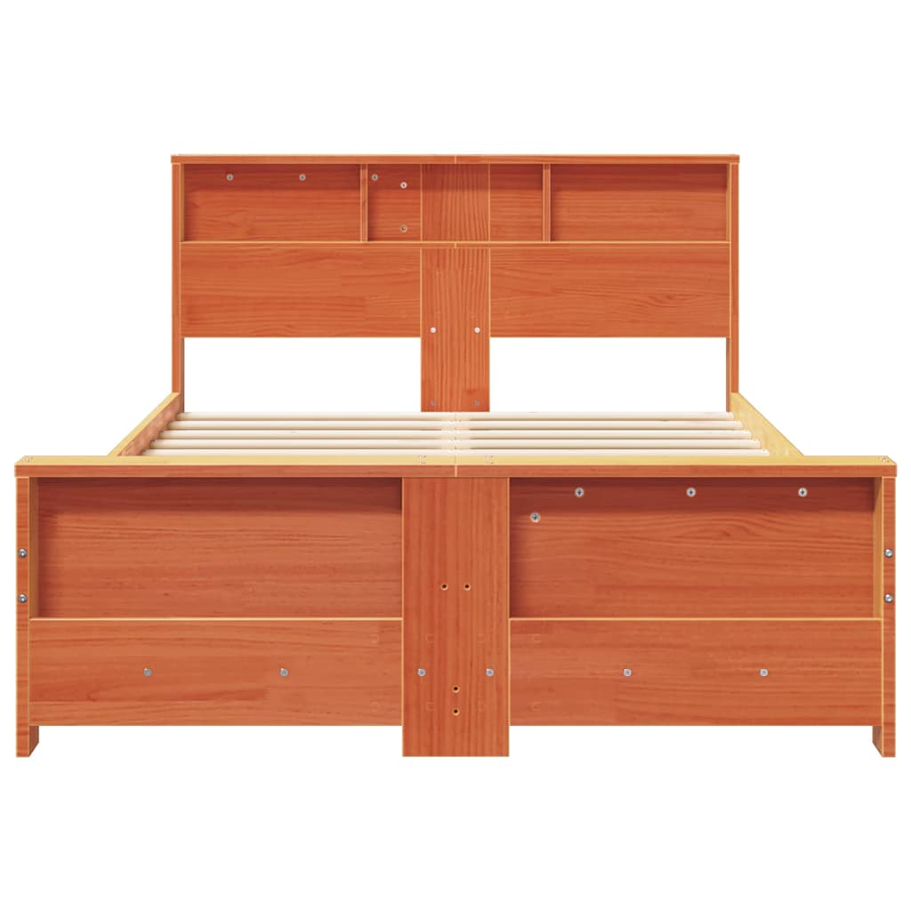 Sengestamme med hodegjerde Voksbrun 140 x 190 cm Heltre furu