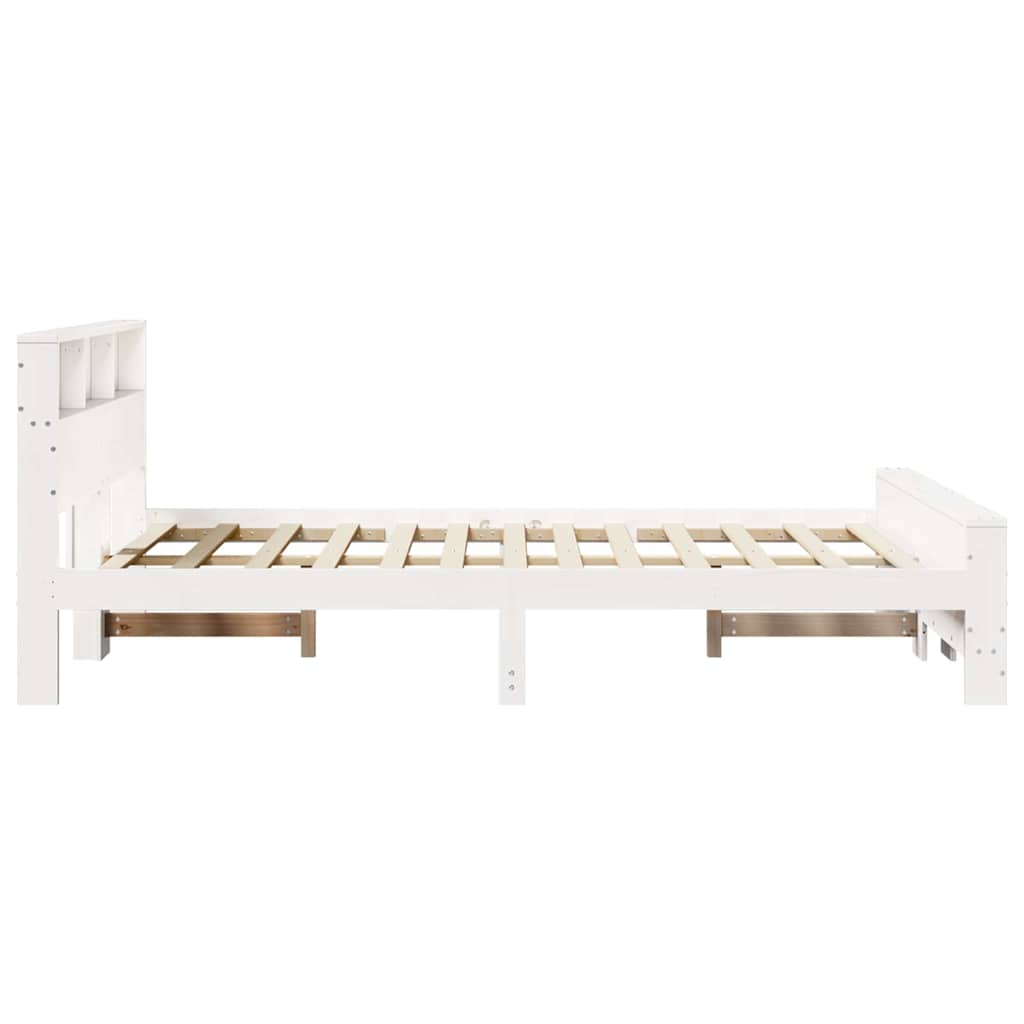 Sengestamme med hodegjerde Hvit 135 x 190 cm Konstruert tre