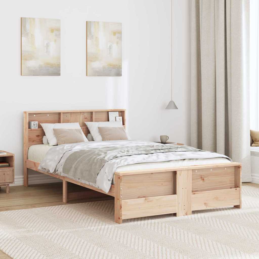 Sengestamme med hodegjerde Brun 120 x 190 cm Konstruert tre