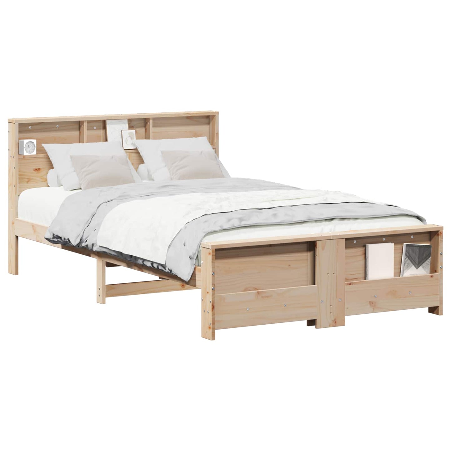 Sengestamme med hodegjerde Brun 120 x 190 cm Konstruert tre