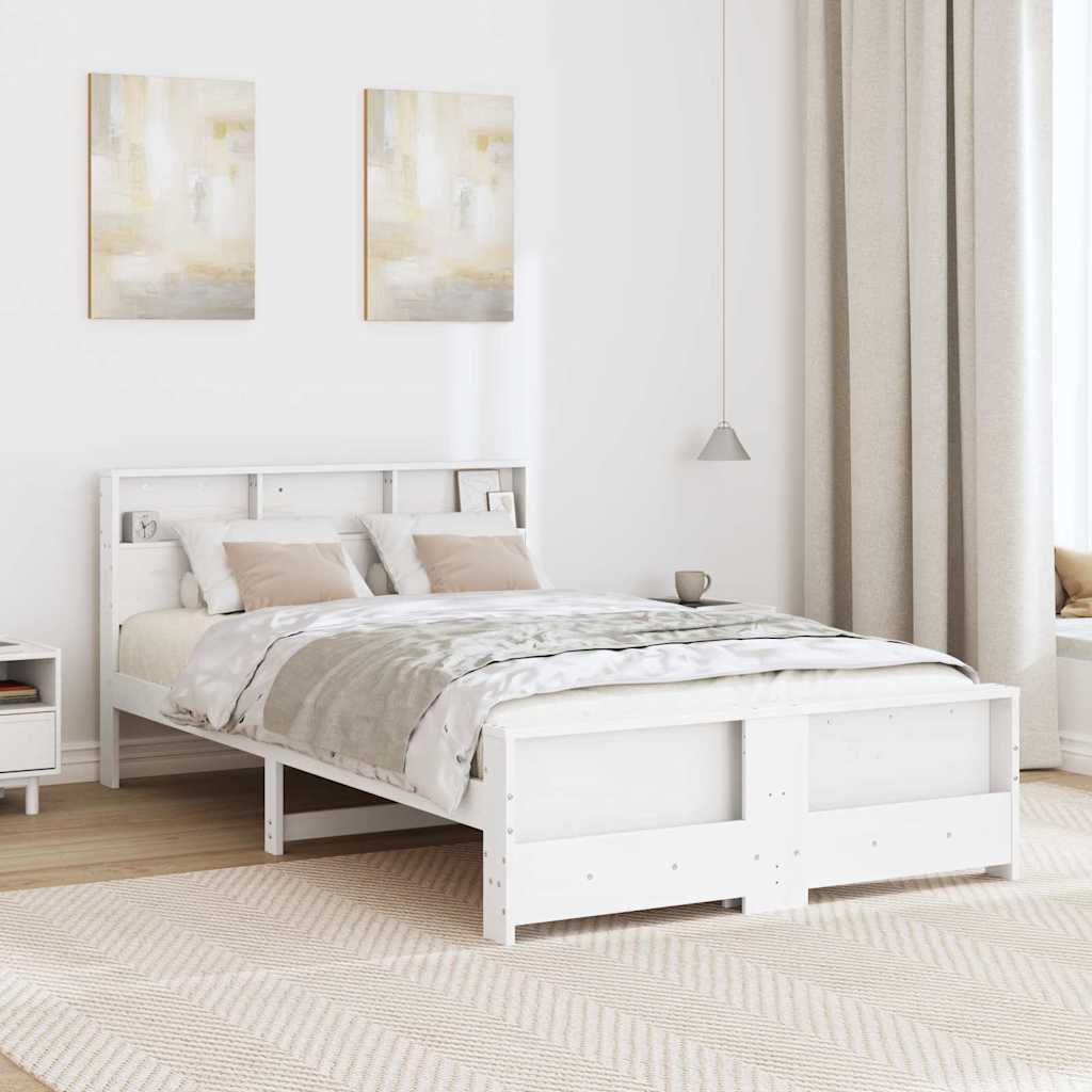 Sengestamme med hodegjerde Hvit 120 x 190 cm Konstruert tre