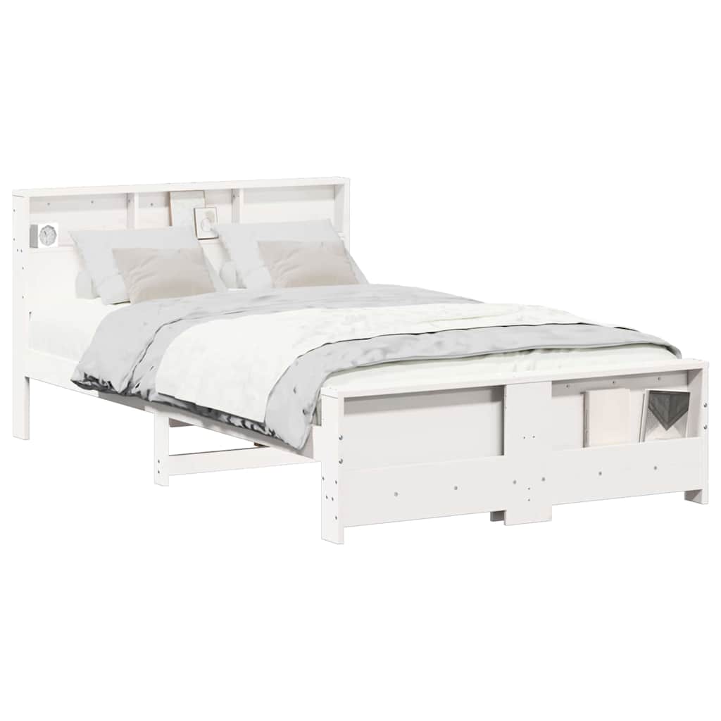 Sengestamme med hodegjerde Hvit 120 x 190 cm Heltre furu