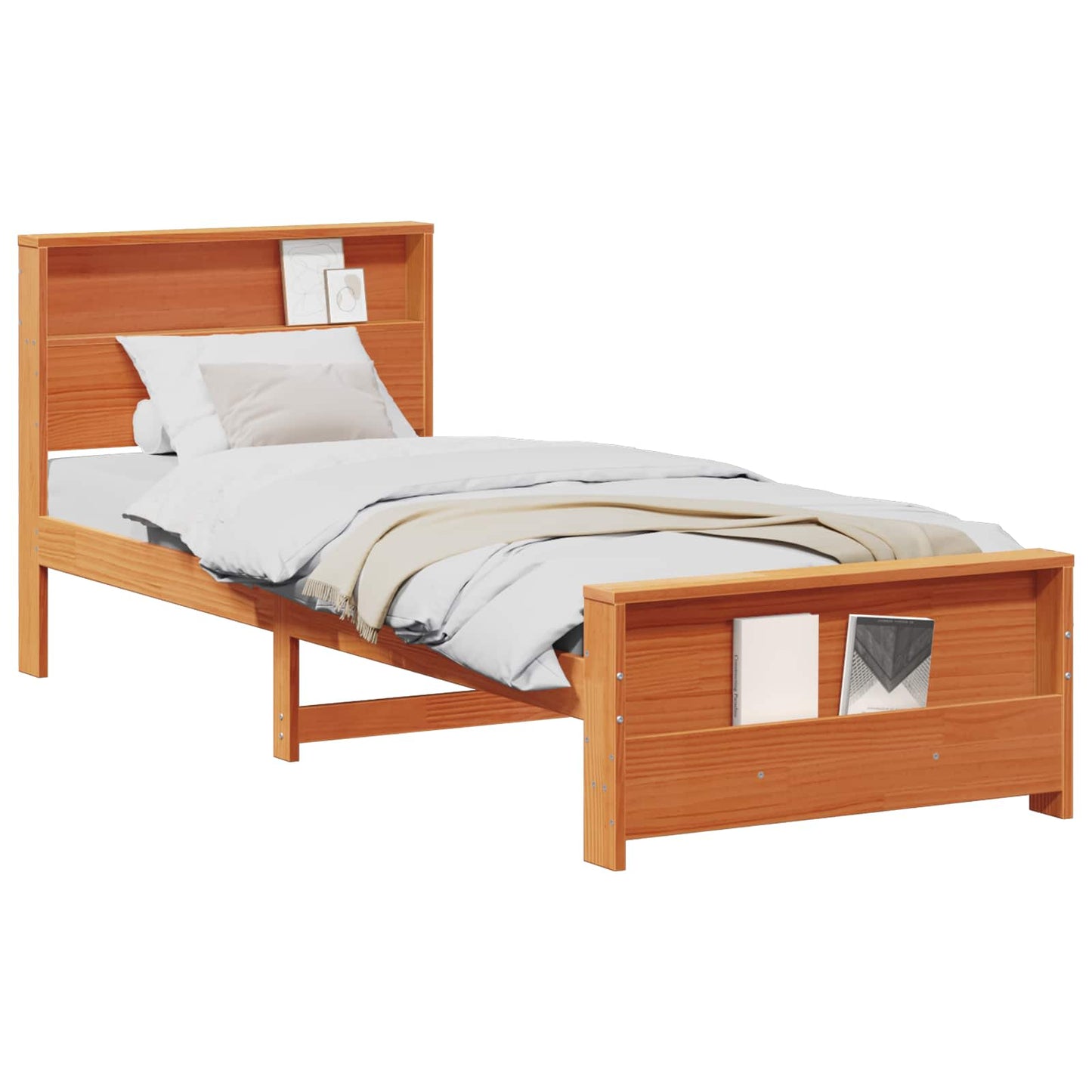Sengestamme Vokset Brun 90 x 190 cm Konstruert tre