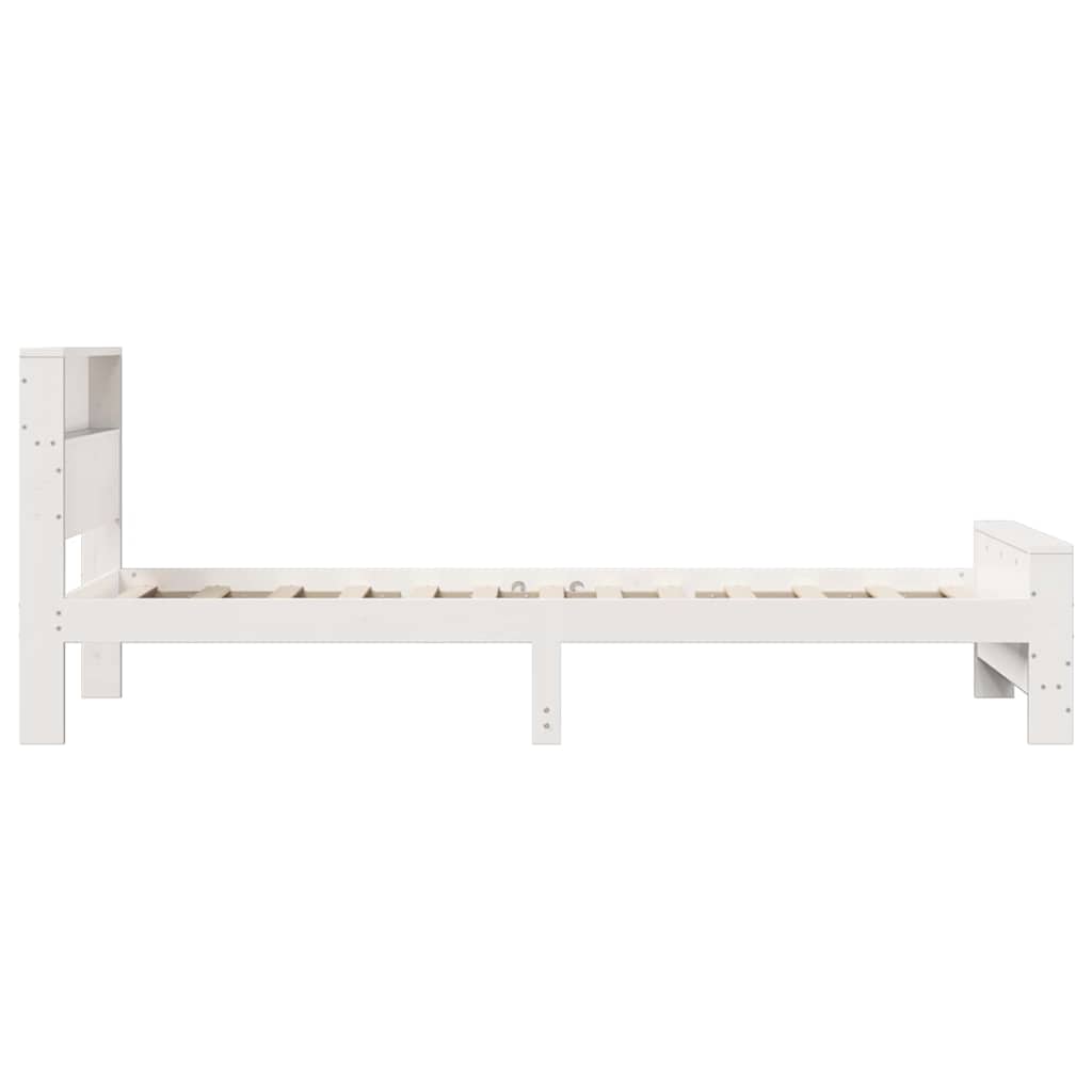 Sengestamme med hodegjerde Hvit 75 x 190 cm Heltre furu