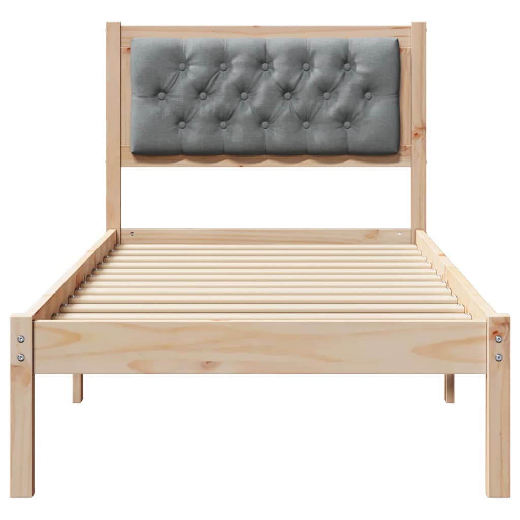 Sengestamme med hodegjerde Lysegrå 90 x 190 cm Massiv furu