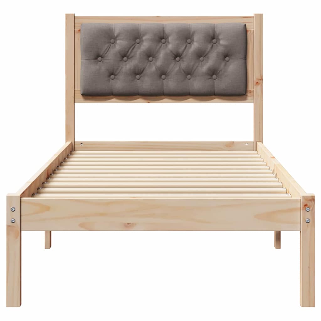 Sengestamme med hodegjerde Gråbrun 90 x 190 cm Massiv furu