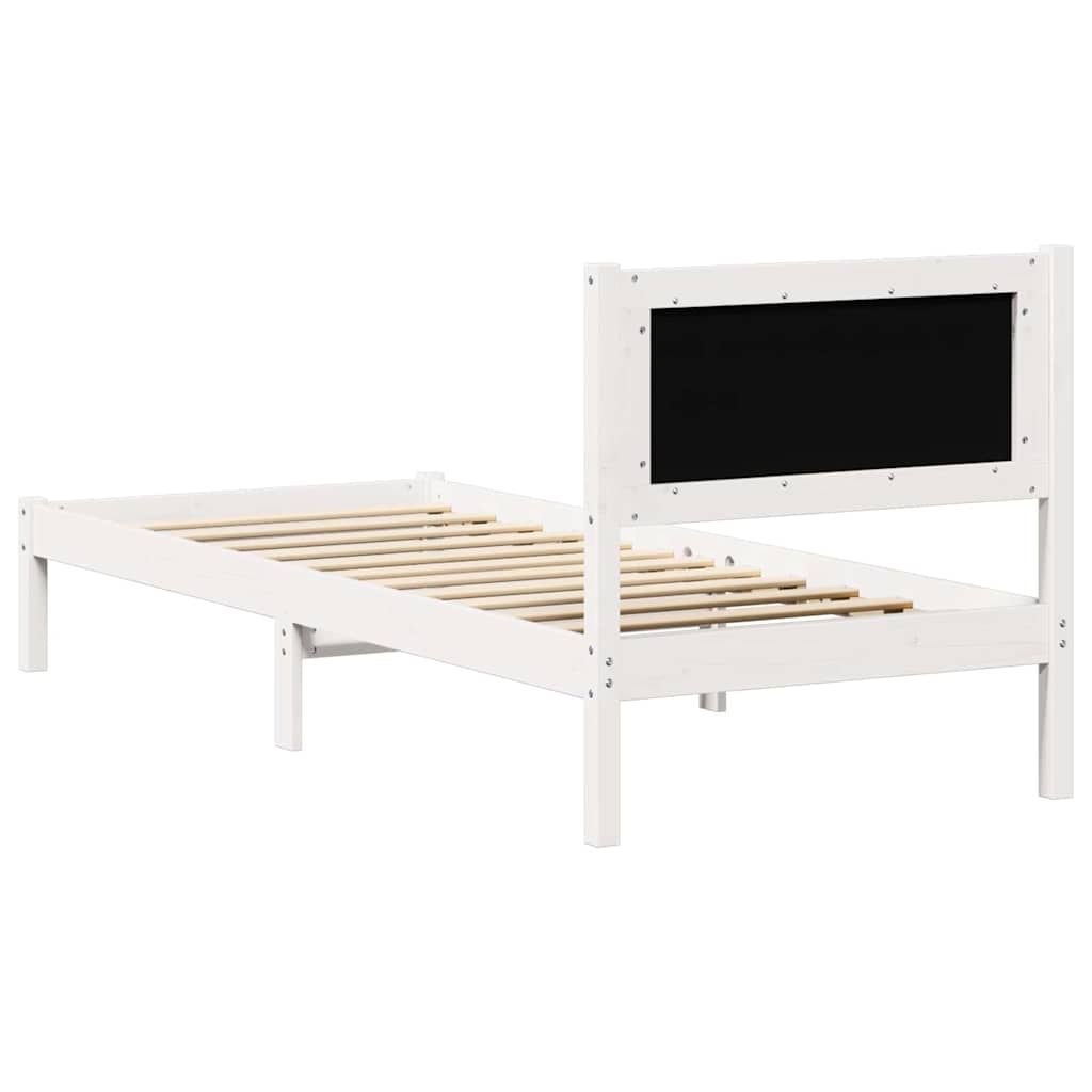 Sengestamme med hodegjerde Lysegrå 90 x 190 cm Massiv furu