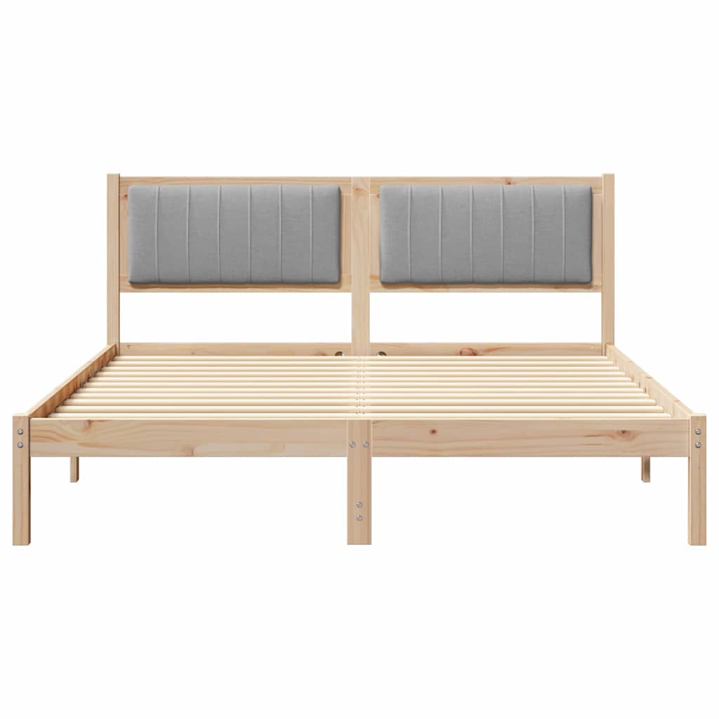 Sengeramme med Polstret Hodegjerde Lysegrå 160 x 200 cm