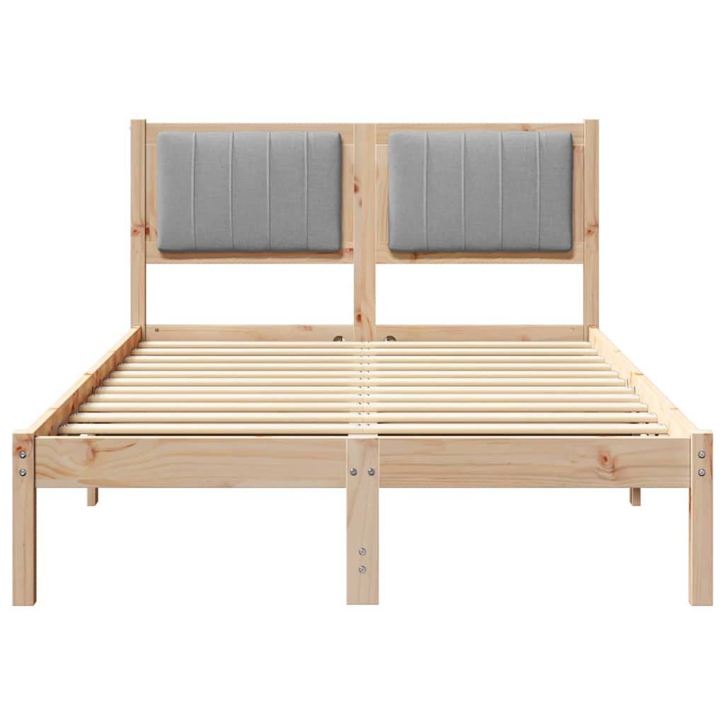 Sengeramme med Polstret Hodegjerde Lysegrå 120 x 200 cm