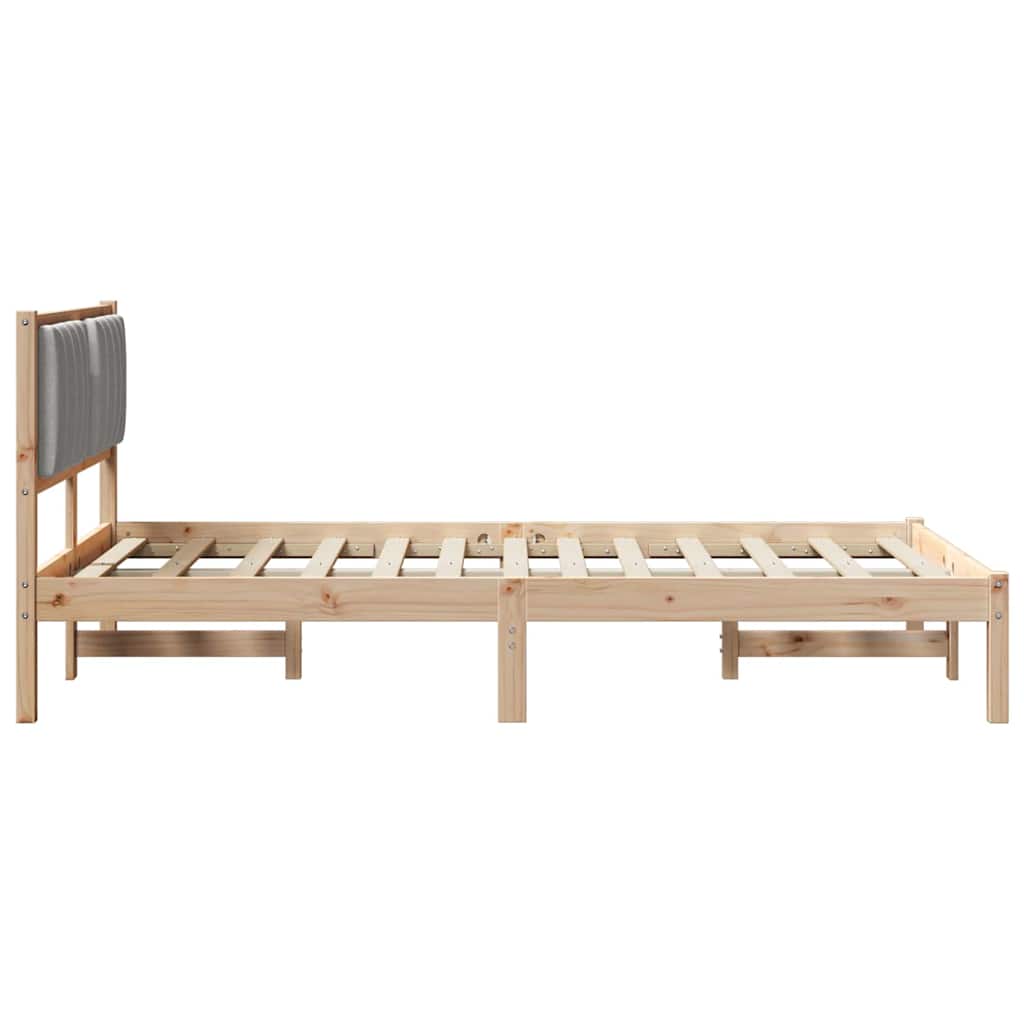 Sengeramme med Polstret Hodegjerde Lysegrå 120 x 200 cm