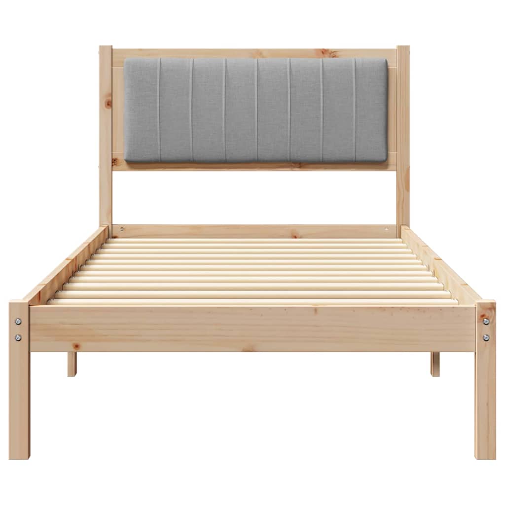 Sengeramme med Polstret Hodegjerde Lysegrå 90 x 190 cm