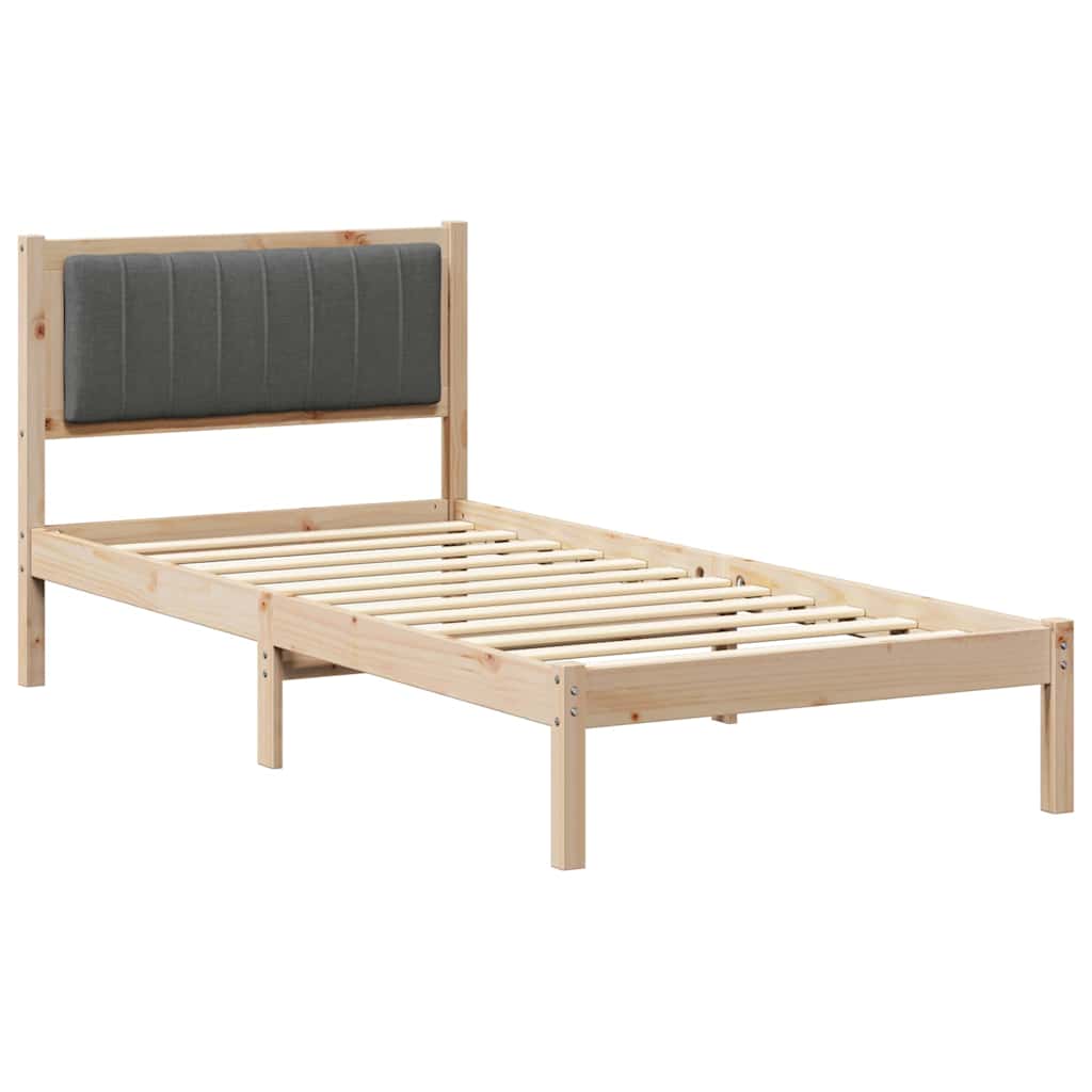 Sengeramme med Polstret Hodegjerde Mørkegrå 90 x 190 cm