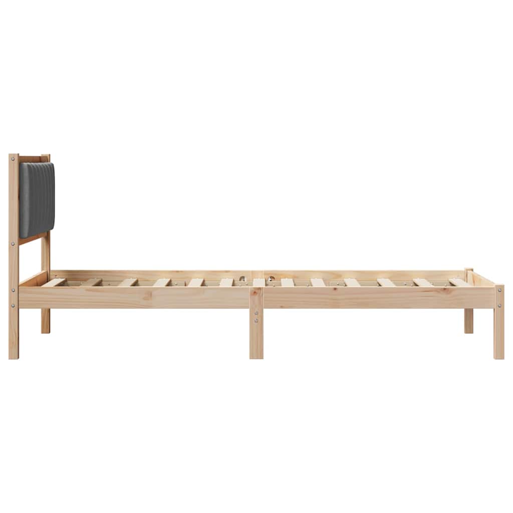 Sengeramme med Polstret Hodegjerde Mørkegrå 90 x 190 cm