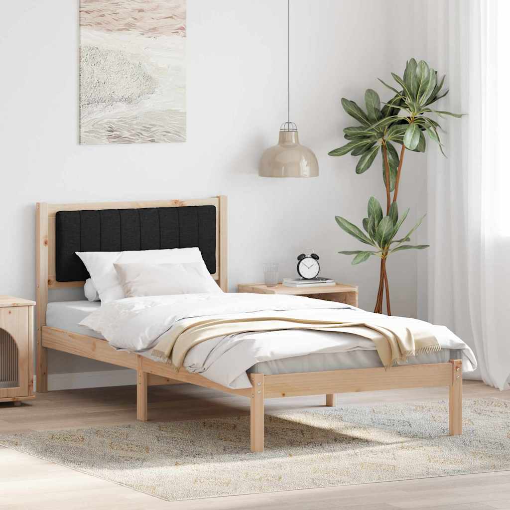 Sengeramme med Polstret Hodegjerde Svart 90 x 190 cm